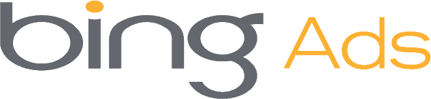 The bing ads logo on an orange background.